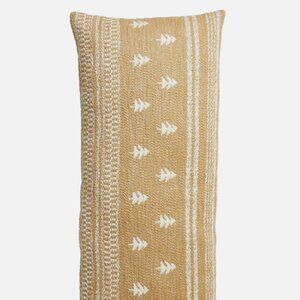 NEW 34x14" Threshold Studio McGee Oversized Lumbar Woven Tree Pillow Camel Cream
